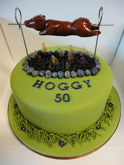 Hog roast, spit road birthday cake - Cake by Krumblies Wedding Cakes