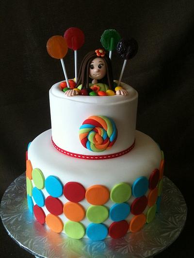 Swimming in Skittles...  Girl's fascination for candy - Cake by Diana