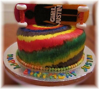 Tye Dye & Skate Board - Cake by Geelicious Confections