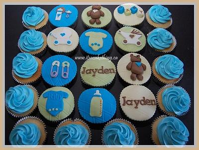 Baby Shower Cupcakes for Jayden - Cake by It's a Cake Thing 