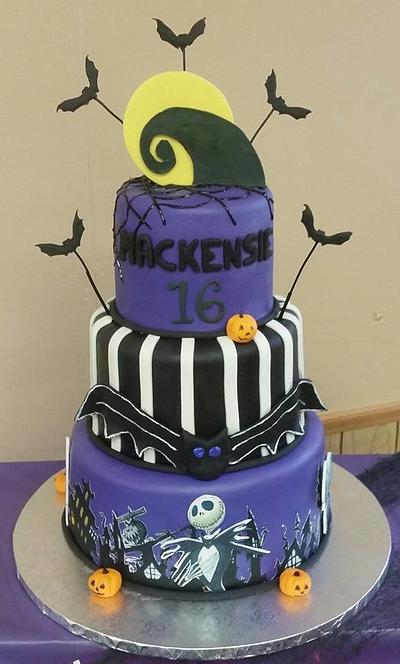 Nightmare Before Christmas Sweet 16 Cake  - Cake by Tracy's Custom Cakery LLC
