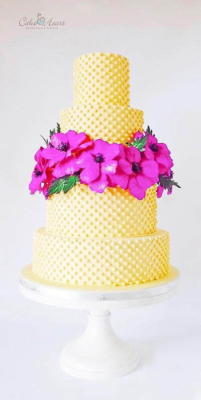 Hobnail and Vibrant Anemones - Cake by Cake Heart