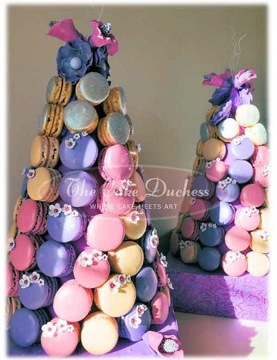 Macaron Towers - Pretty in Purple - Cake by Sumaiya Omar - The Cake Duchess 