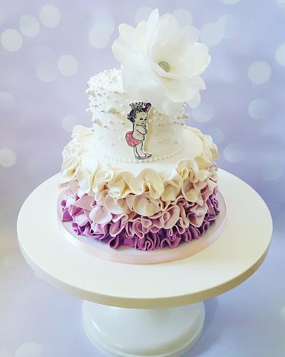 Princess ruffled baby shower  - Cake by Piece O'Cake 