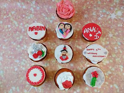 Wedding Anniversary Cupcakes  - Cake by GorgeousCakesBLR