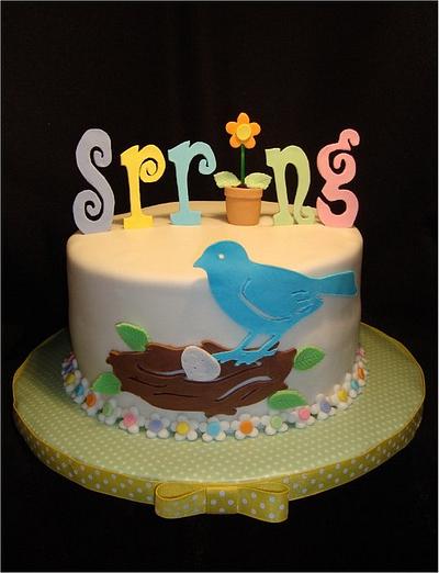 Spring Has Sprung Cake & Cupcake Tower - Cake by Toni (White Crafty Cakes)