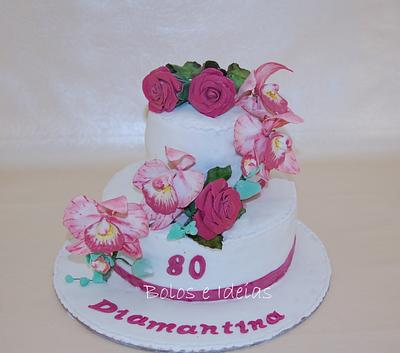  Roses and Orchids - Cake by Bolos e Ideias by Patricia Pacheco