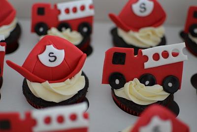 Fireman themed cupcakes - Cake by Hello, Sugar!