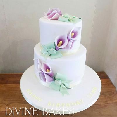 Calla Lillies birthday cake - Cake by Divine Bakes