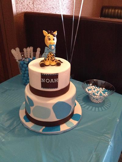 Giraffe baby shower cake - Cake by Erica Parker