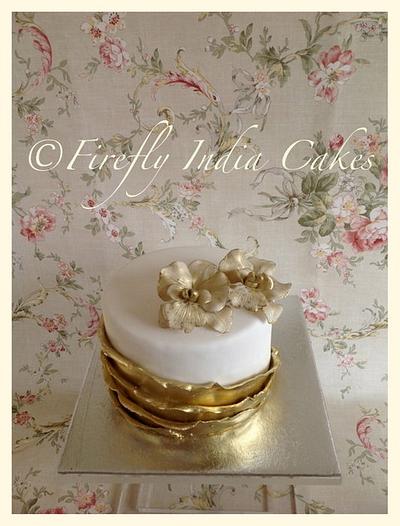 Gold orchids - Cake by Firefly India by Pavani Kaur
