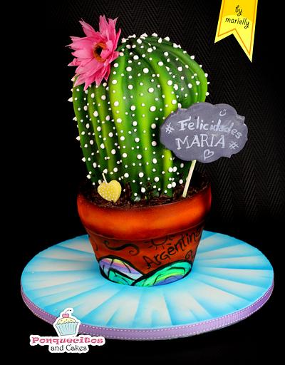 3D Cactus cake  - Cake by Marielly Parra