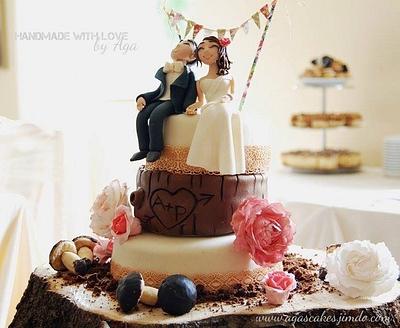 My first wedding cake;) - Cake by Aga Leśniak