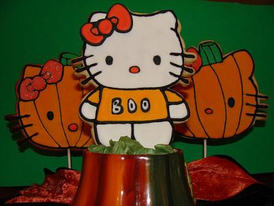 Halloween Hello Kitty Cookies on a Stick  - Cake by BellaCakes & Confections