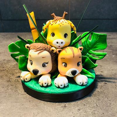 Cake topper jungle - Cake by Cindy Sauvage 