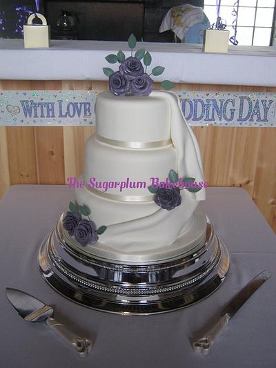 3 Tier Draped Wedding Cake - Cake by Sam Harrison