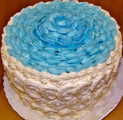 Large Buttercream Rose & rosette cake - Cake by Nancys Fancys Cakes & Catering (Nancy Goolsby)