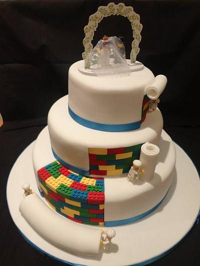 Wedding cake with a LEGO surprise! - Cake by Alana Lily Chocolates & Cakes