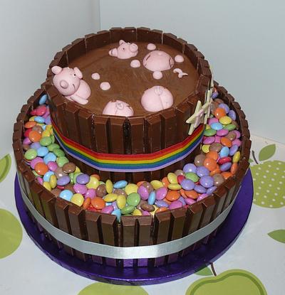 2 tier Muddy pigs cake  - Cake by Krazy Kupcakes 