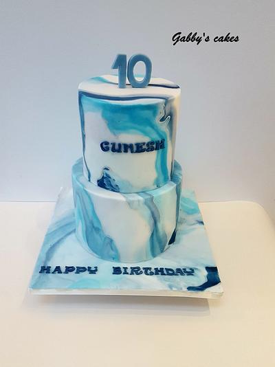 Blue marble - Cake by Gabby's cakes