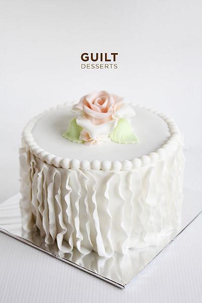 Pretty Ruffle Rose Cake - Cake by Guilt Desserts