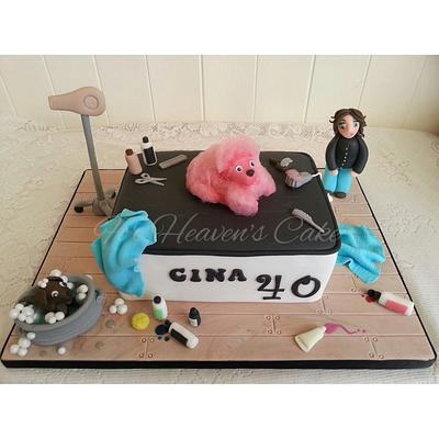 Pink Candyfloss Poodle - Cake by Bobbie-Anne Wright (For Heaven's Cake)