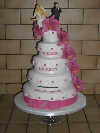 pink orchid cake - Cake by Mandy