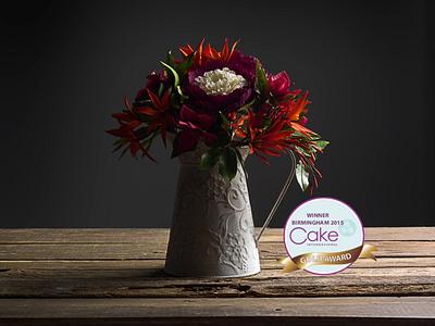 Sugar Flower Arrangement- Gold Award  - Cake by Carol Pato