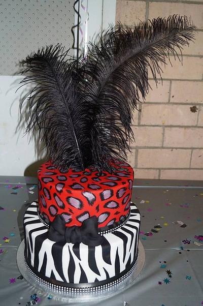Leopard & Zebra 21st - Cake by Kim Jury