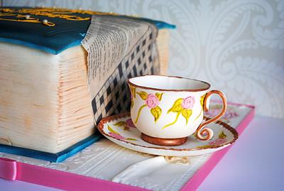 Book and Teacup - Cake by The Cornish Cakery