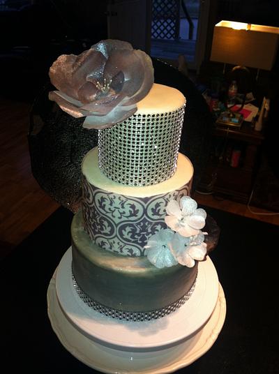 Updated wafer paper and bling - Cake by Bev821