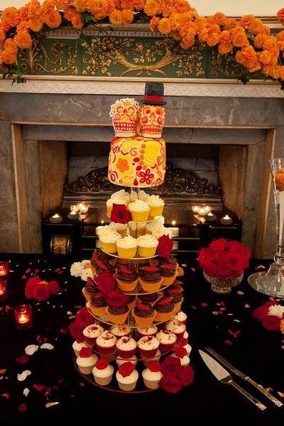 Day of the Dead wedding cupcake tower - Cake by bathcakecompany
