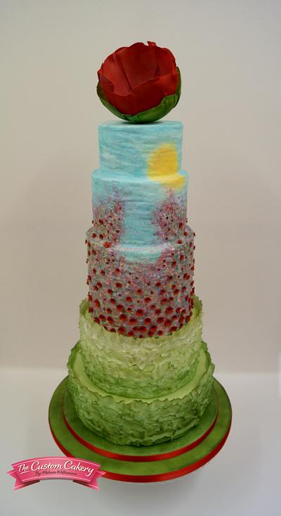 Field of Poppies (Cake International Silver Award) - Cake by The Custom Cakery