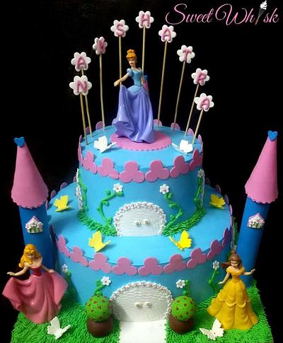 Princess Castle Whipped Cream Cake - Cake by Karen