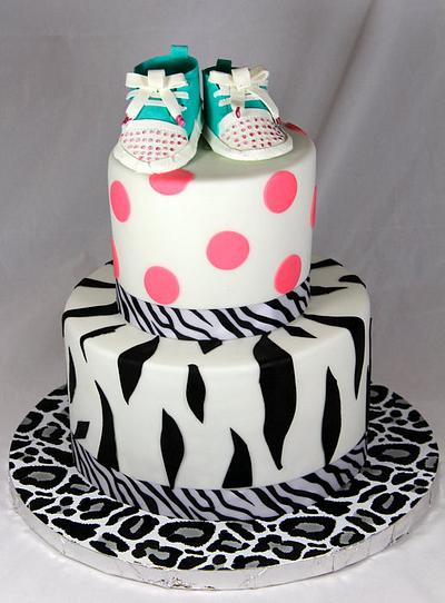 Zebra striped birthday cake - Cake by soods
