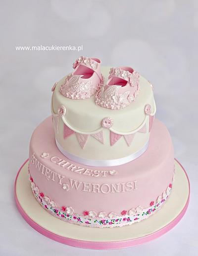 PINK Christening Cake - Cake by Natalia Kudela