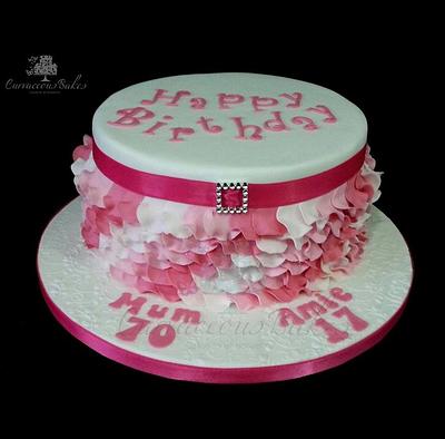 Pink Petal Ruffle Cake  - Cake by CurvaceousBakes