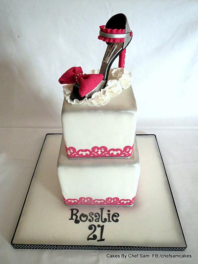 Pink and Silver Shoe - Cake by chefsam