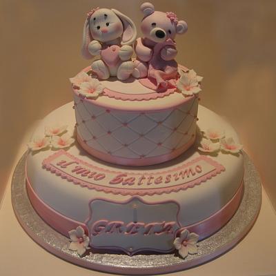 Baptism pink cake - Cake by Rossana