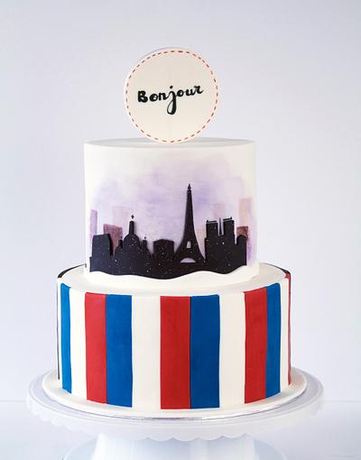 Double-sided cake themed with France & Australia - Cake by Chloe Lim Price 