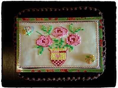 Cross stitch roses!  - Cake by My Sweet World_Elena
