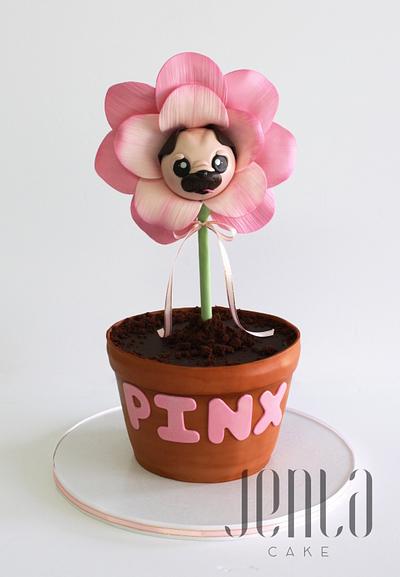 A Pug in Bloom - Cake by Jen La - JENLA Cake