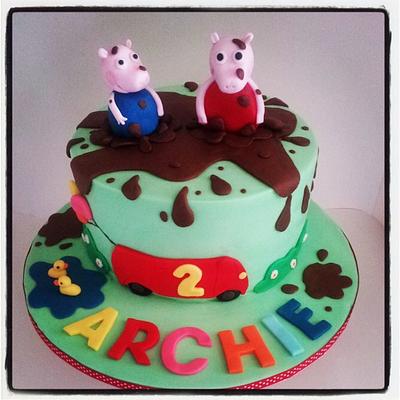 Peppa and George  - Cake by Time for Tiffin 