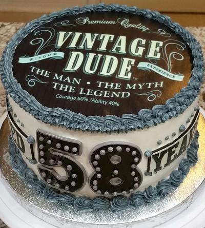 Popular "Vintage Dude" themed birthday cake - Cake by Eicie Does It Custom Cakes