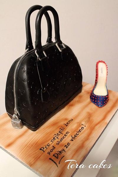 LV handbag and Christian Louboutin shoe - Cake by Tera cakes