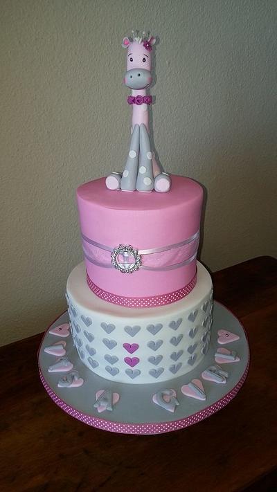 Pink Giraffe Baby Shower Cake  - Cake by .