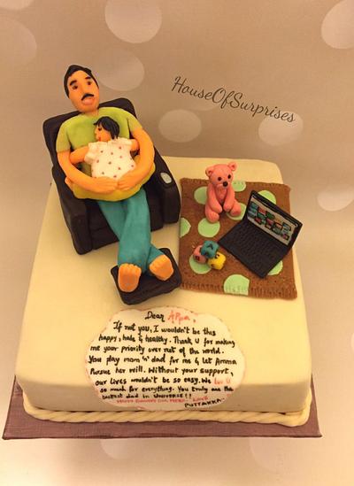 Happy birthday daddy, dad with toddler - Cake by Shikha
