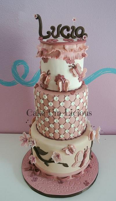 Cherry Blossom & Butterfly Cake - Cake by Andrea Diaz