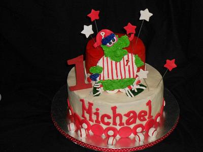 Phillie Phanatic - Cake by Cakes by Kate