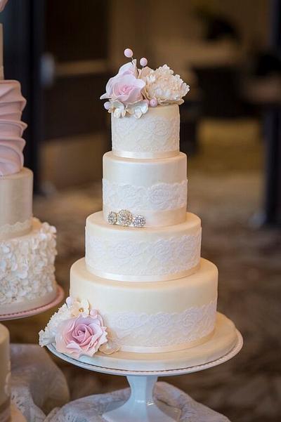 Vintage Lace wedding Cake - Cake by CakeyBakey Boutique